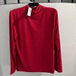 Chicos Size 2 soft with stretch comfortable deep classy red long sleeved top NWT